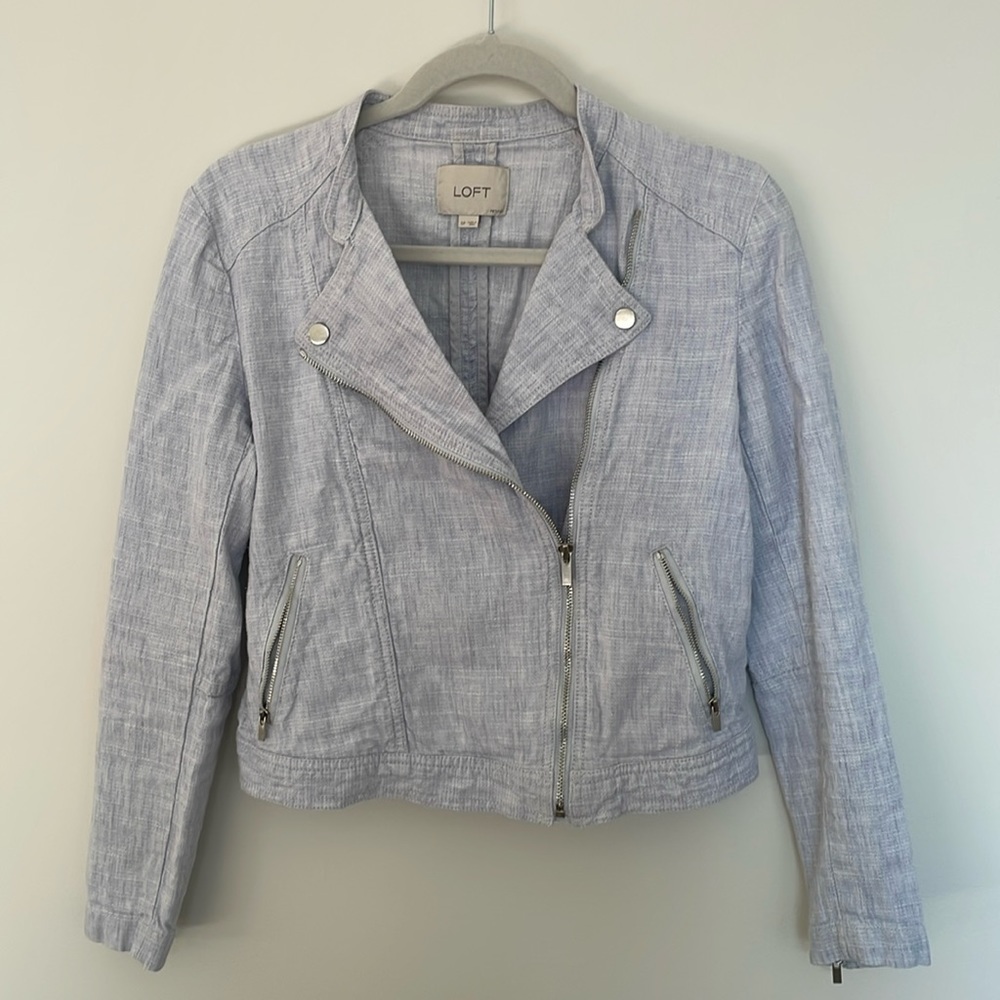 Loft light blue motto jacket